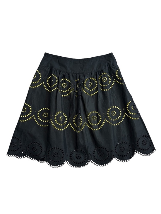 INC International Concepts Dresses & Skirts - INC International Concepts Eyelet Cutout Skirt - Black & Yellow Size 2P
